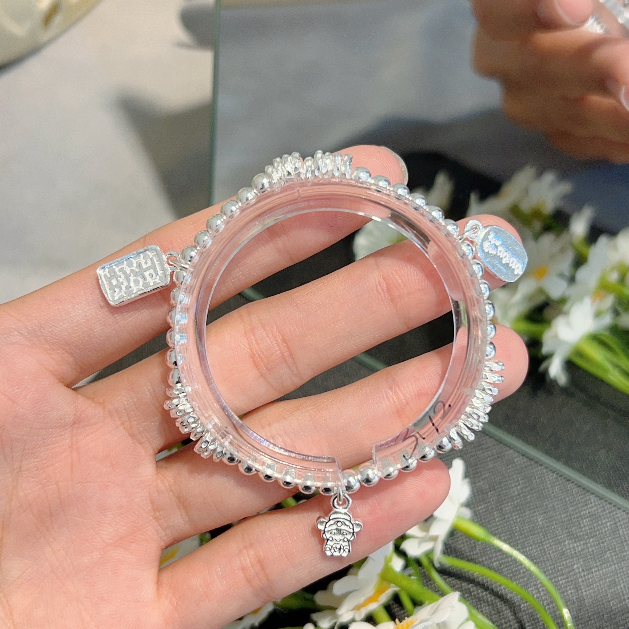 足银手链 64纯银钱多多手链 通用百搭时尚 复古宫廷首饰简约配饰