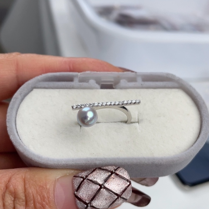 海水珍珠戒指银S925镶嵌