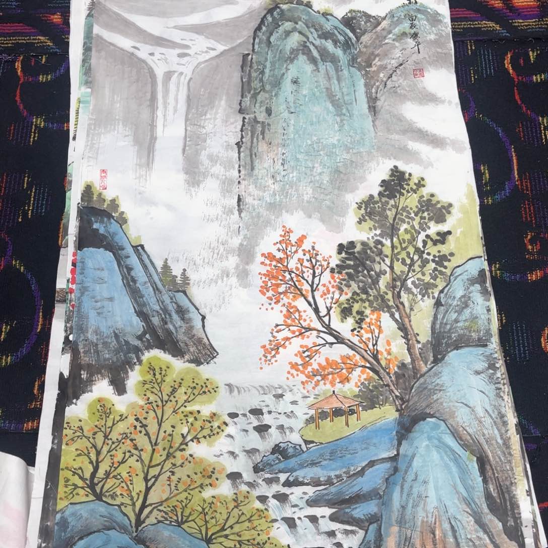 国画朱庆平四尺童