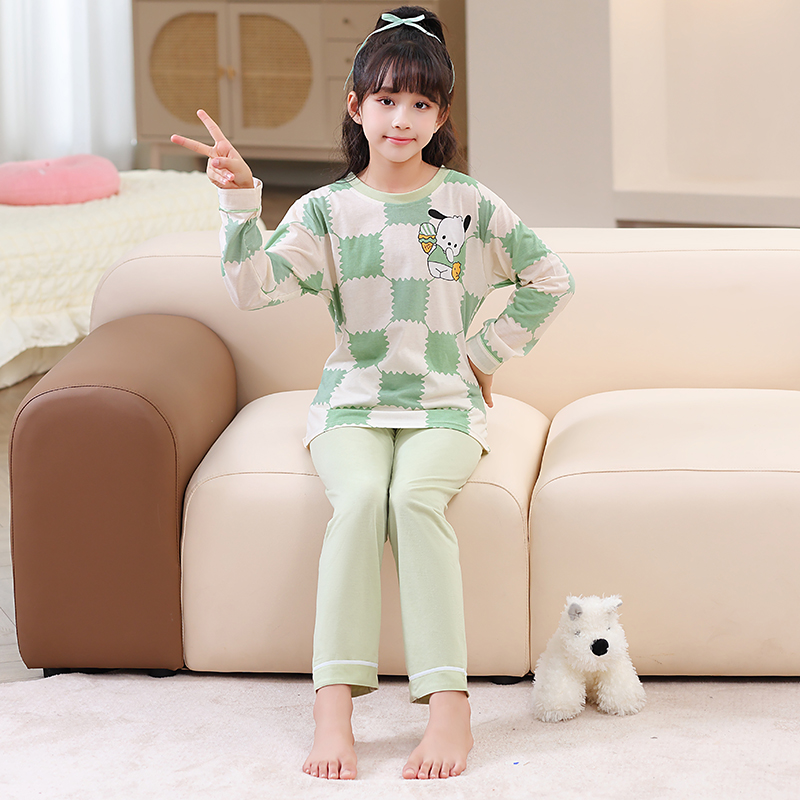女童睡衣2025新款春秋季长袖纯棉卡通帕恰狗中大童儿童家居服套装