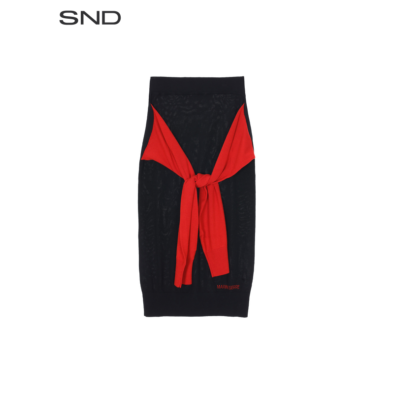 SND【MARINE SERRE 设计师品牌】SND AW25 拼接包臀长半裙