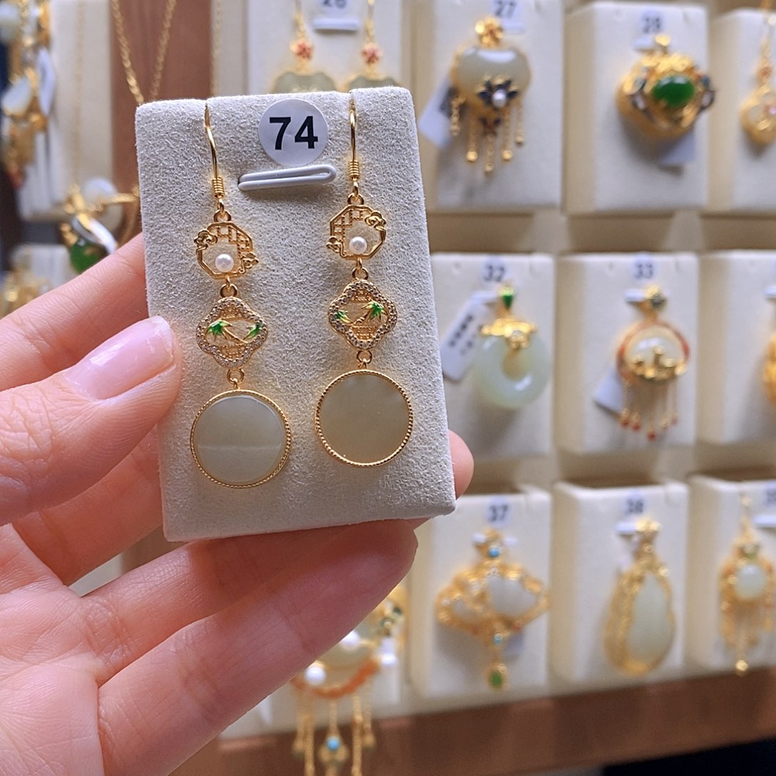 和田玉颈饰银S925镶嵌