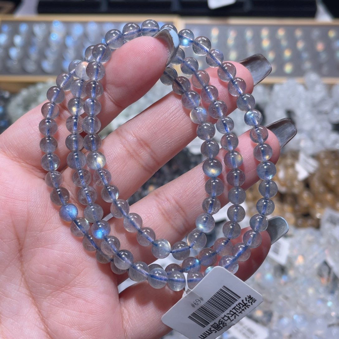 长石手链未镶嵌灰月光手链5mm