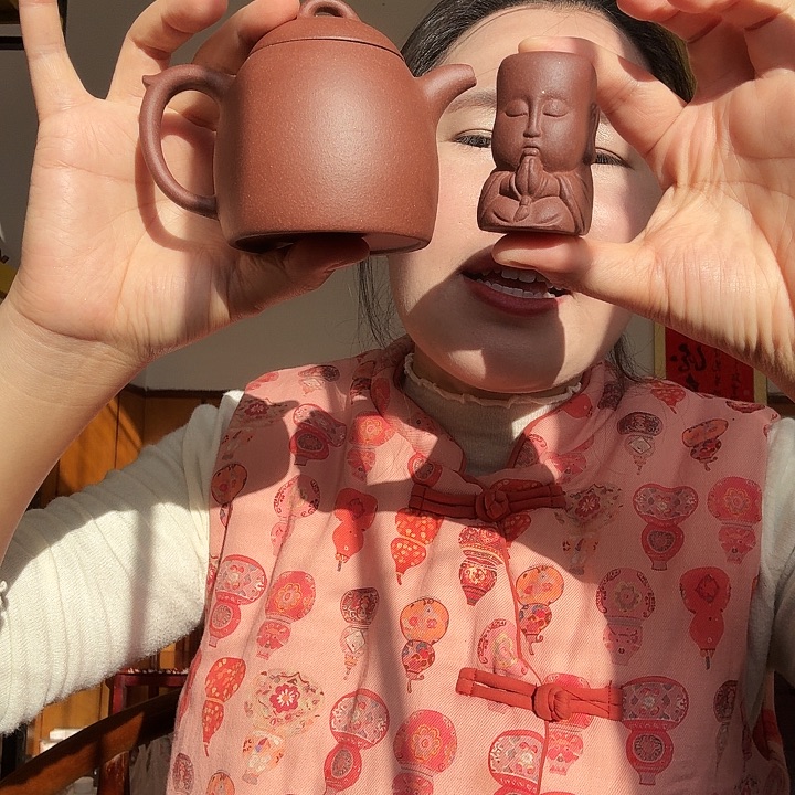 茶壶紫砂紫泥底槽青秦权200cc