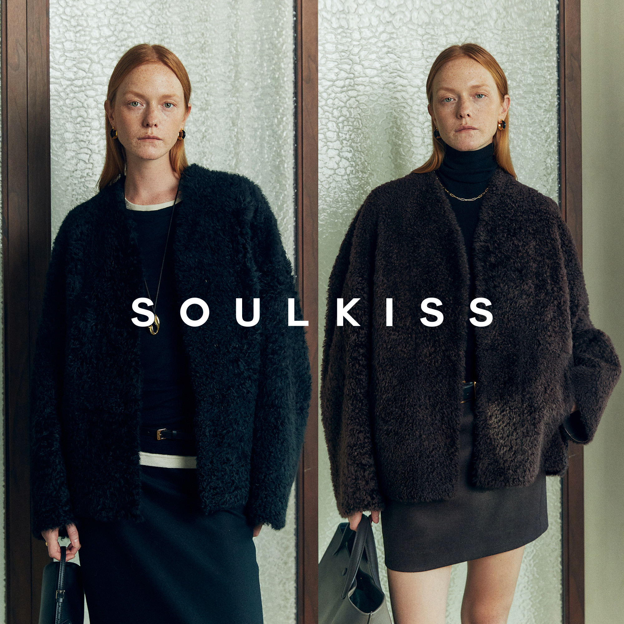SOULKISS鼎奢豪入 西班牙进口LACON拉贡轻小绵羊皮毛一体皮草外套