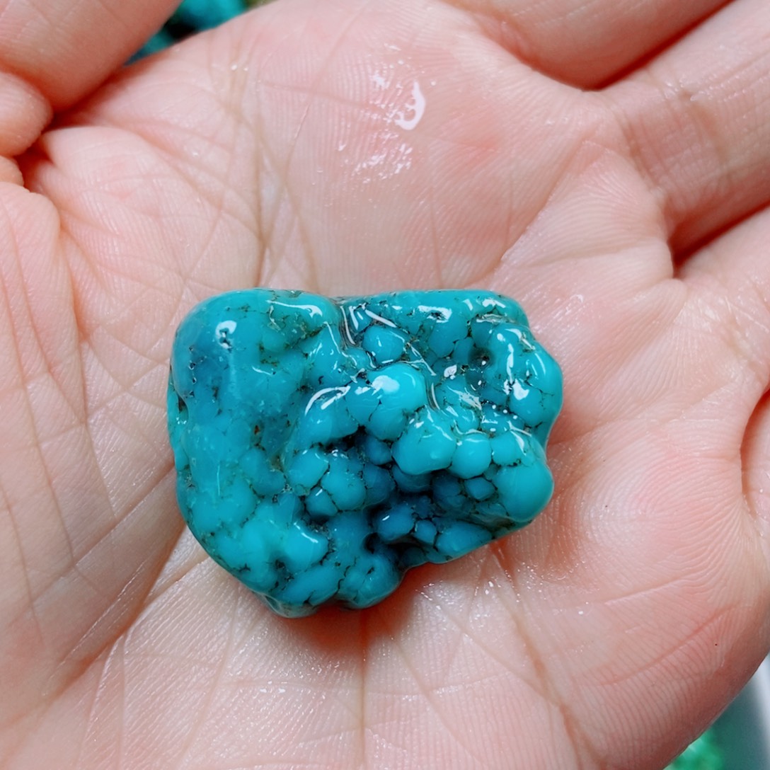 绿松石挂件未镶嵌无**心绿松石