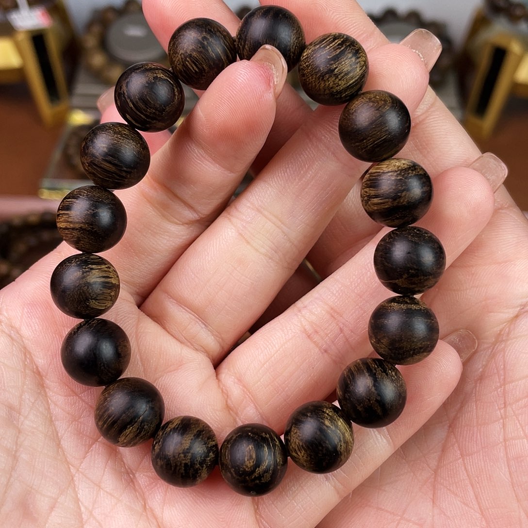 手串沉香越南芽庄白奇楠沉香瘤疤虎斑纹1.2