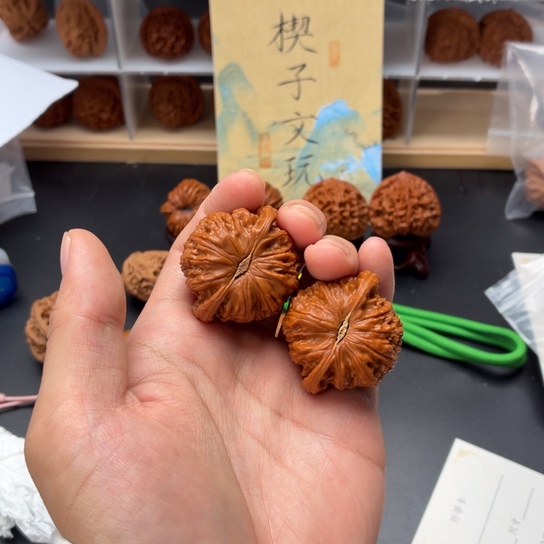 把件文玩核桃全品无修41尺闷白