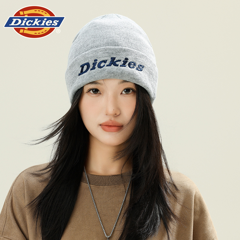 Dickies美式毛线帽女刺绣显脸小情侣针织帽子男2025新款秋冬冷帽