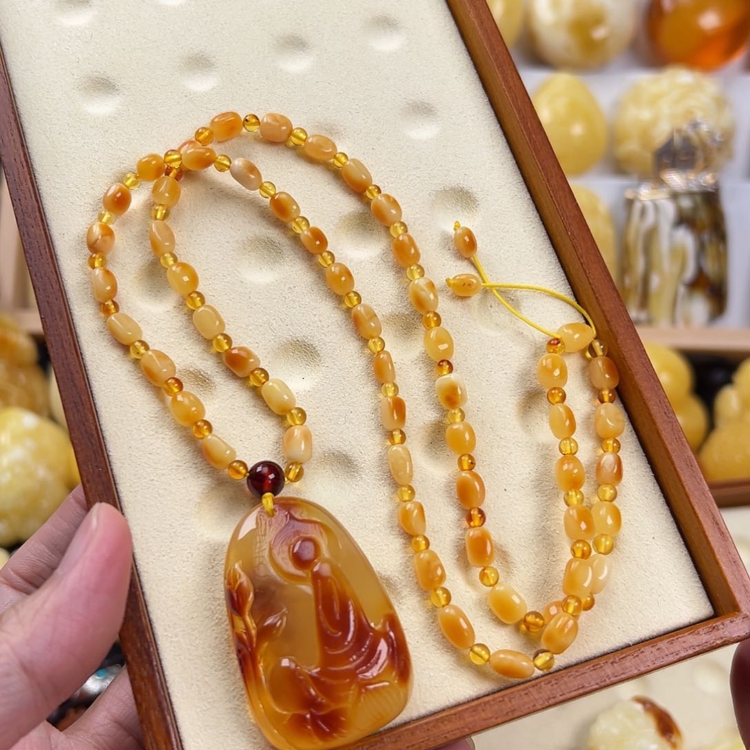 蜜蜡颈饰未镶嵌蜜蜡