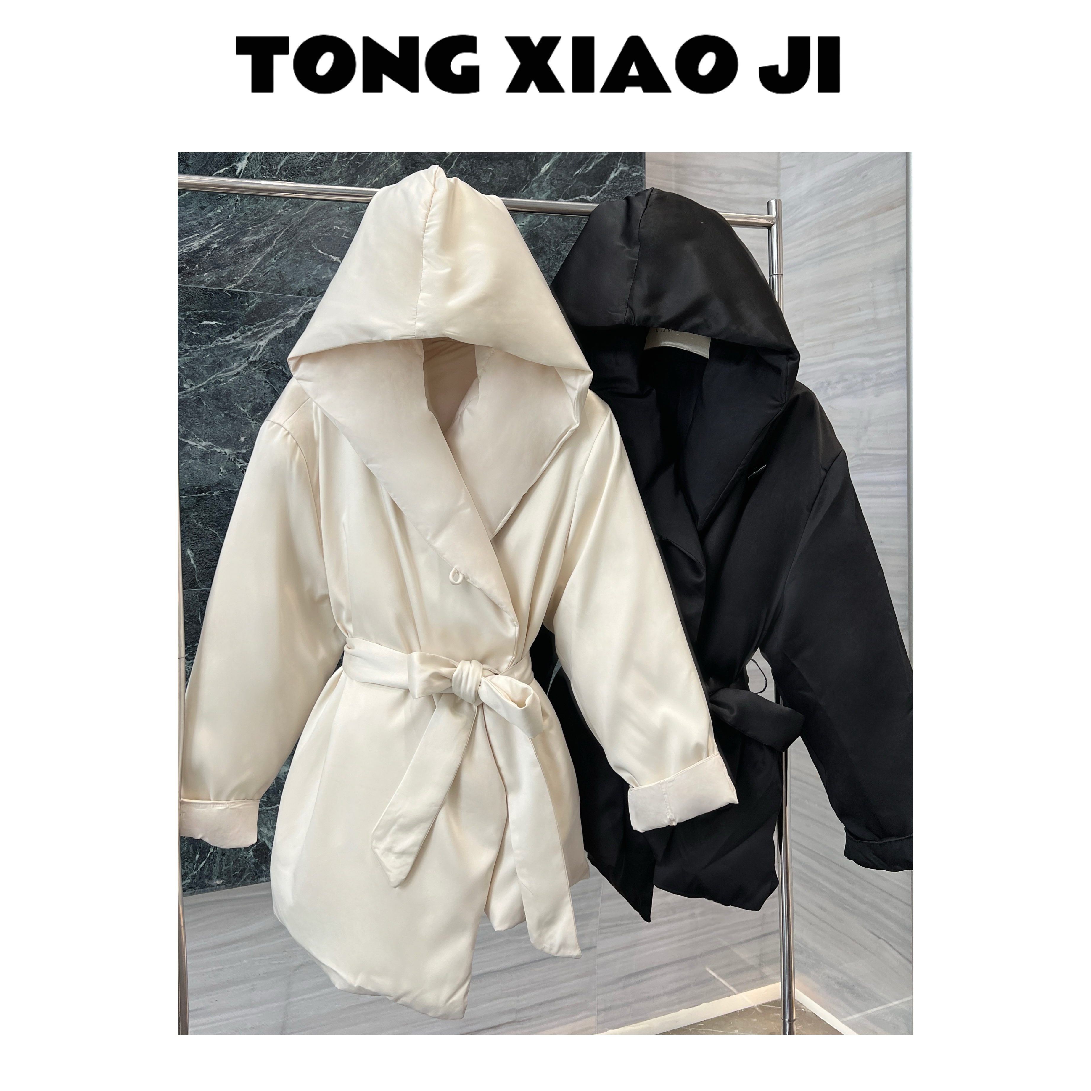 【素裹轻羽】西装时尚气质收腰羽绒服外套