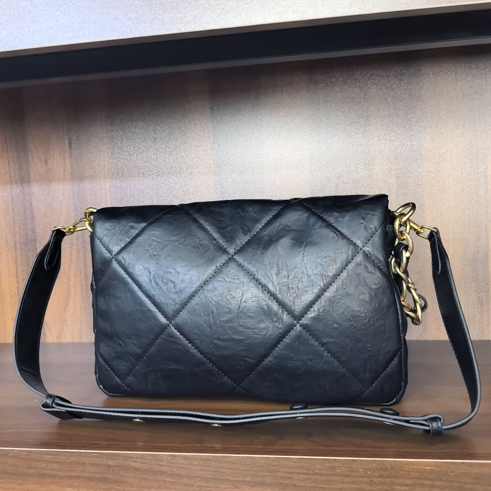 薇薇手工真皮包包5003-32-黑色-长32x高20-大翻林A71