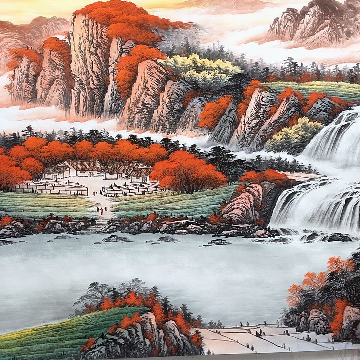 #***东国画国画作品山水任海鲜画