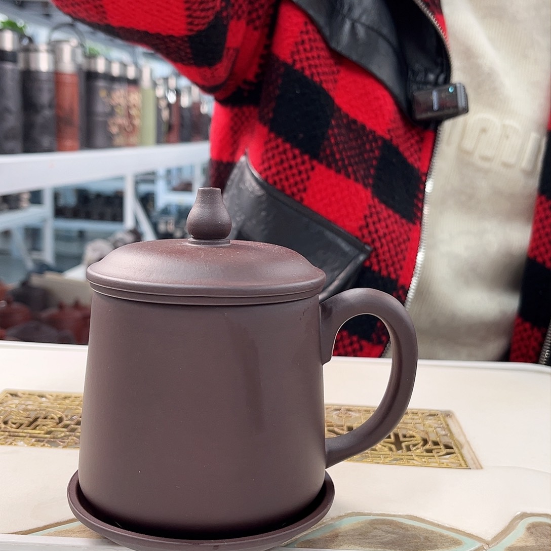 茶杯紫砂光素四件套