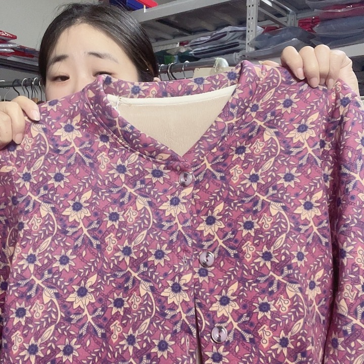 棉加绒开衫100斤宽松妈妈