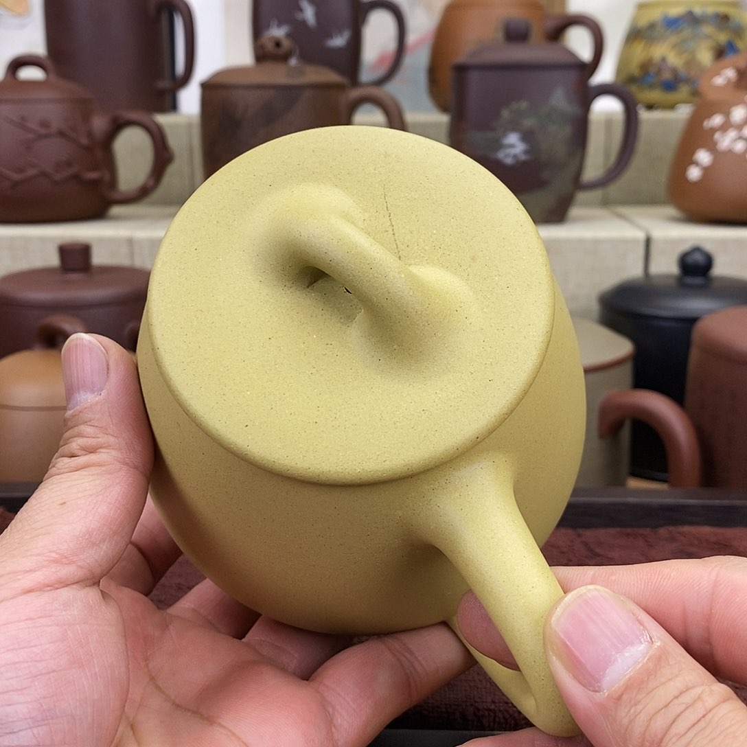 紫砂茶杯本绿石瓢瑕疵