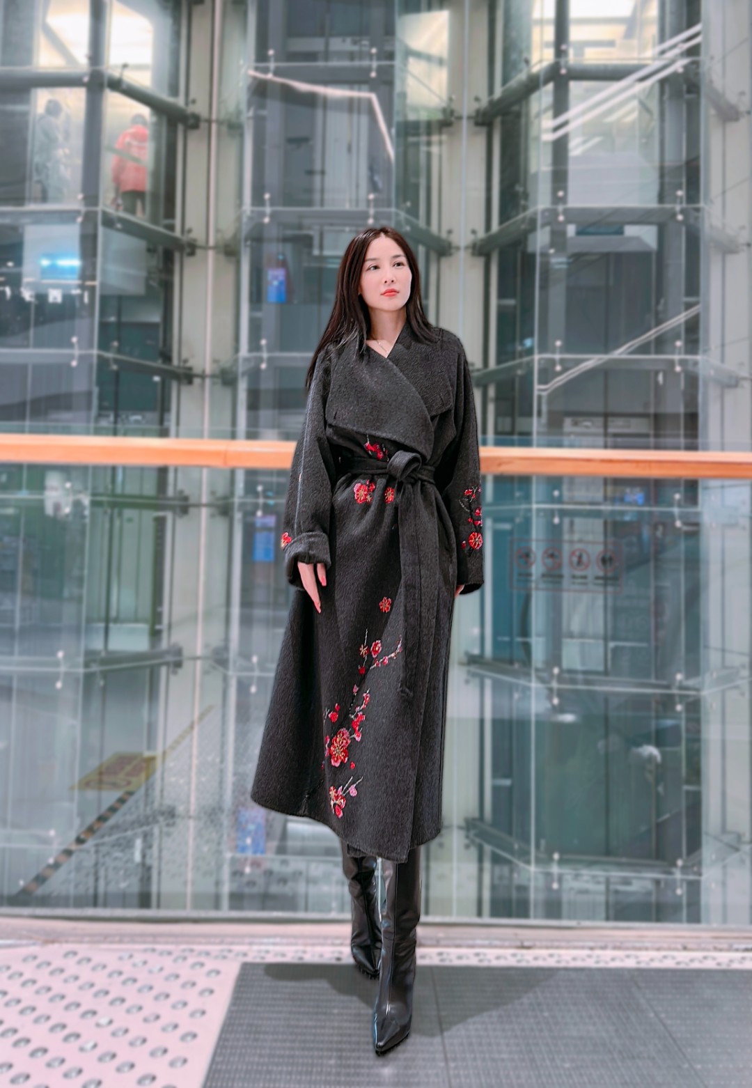 【瓏锦 - 傲雪寒梅】国风潮牌大码女装澳毛气质秋冬百搭双面大衣