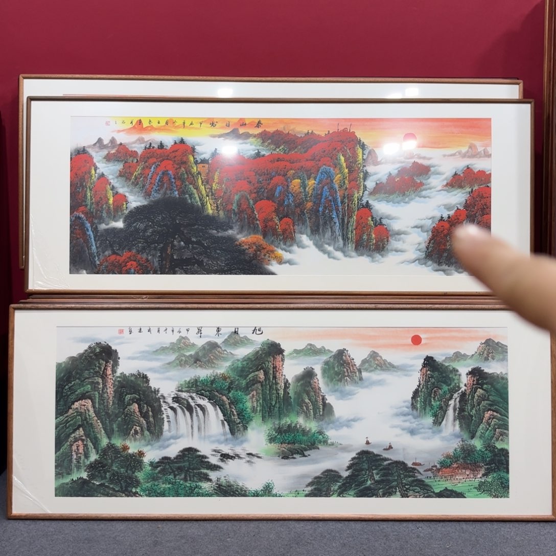 国画手绘作品带框210成80