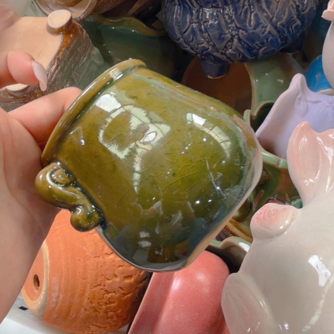 紫砂花盆粗陶精雕