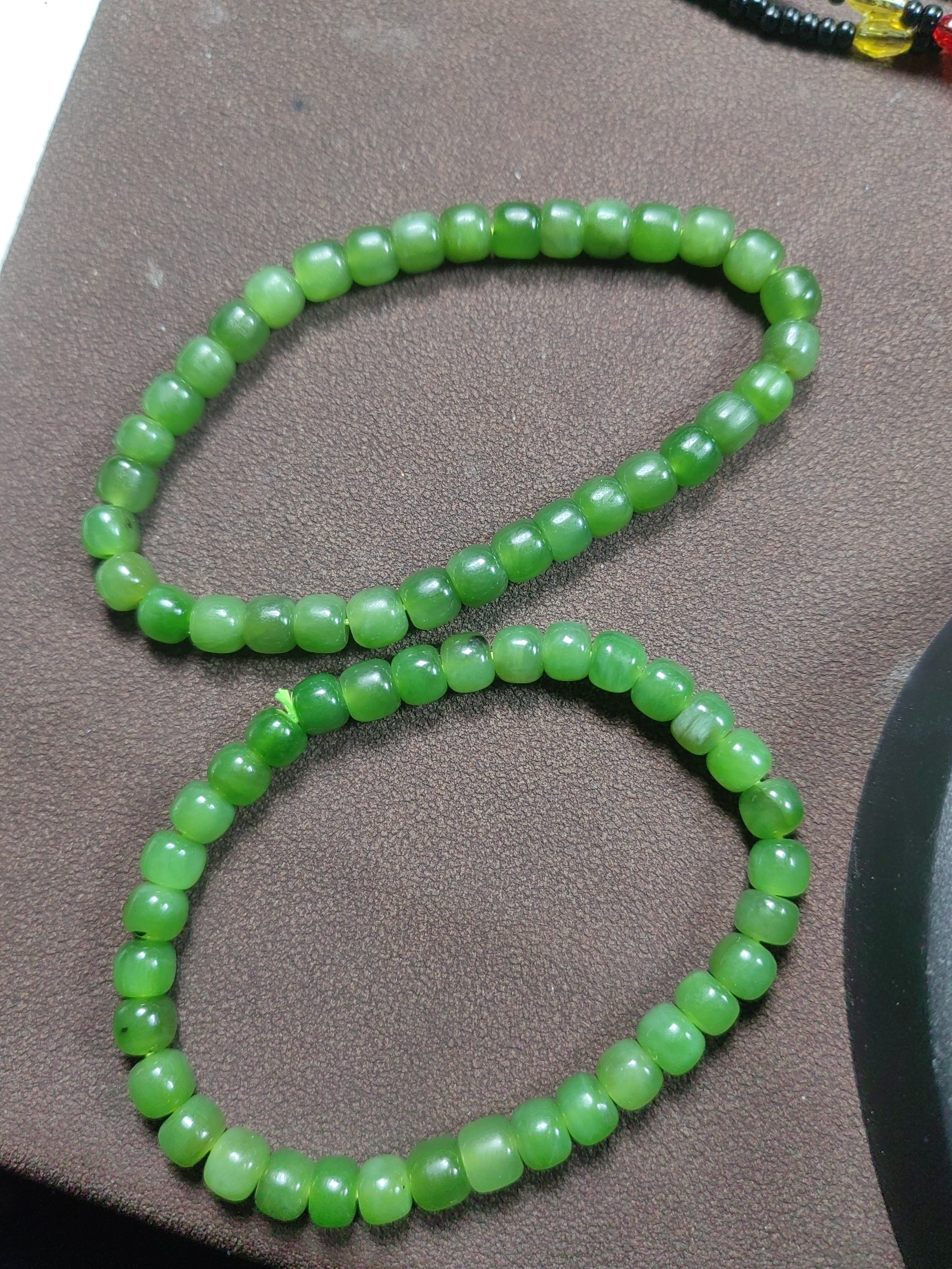和田玉碧玉手串绿色
