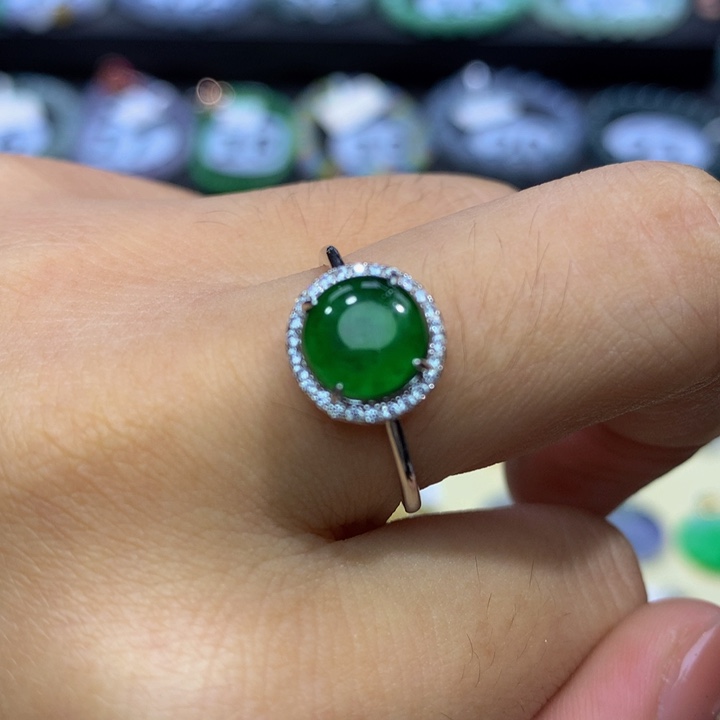 翡翠手链银S925镶嵌翡翠