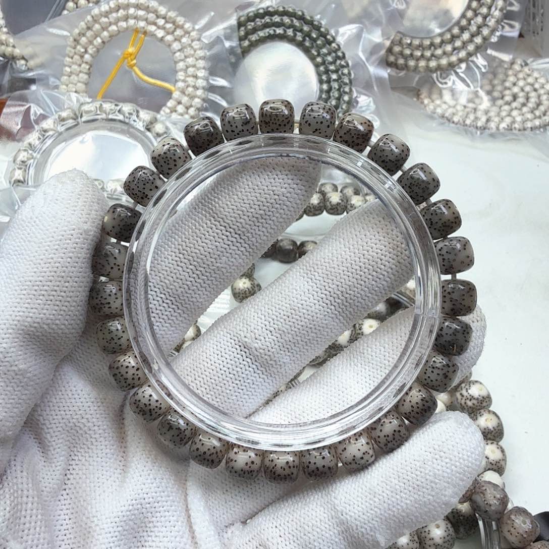 星月菩提吊坠11灰玻璃双留白8左右