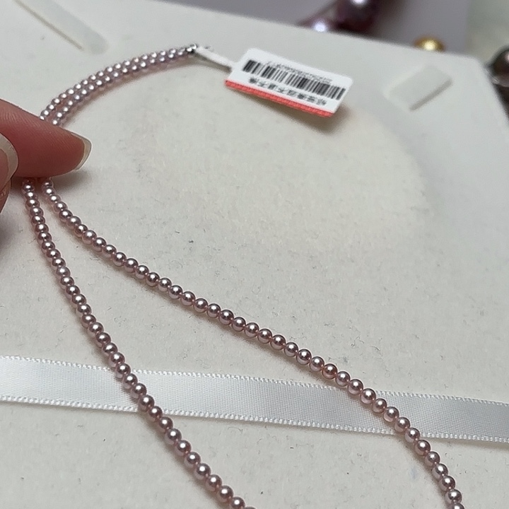 淡水珍珠银S925镶嵌颈饰2-3正圆无核