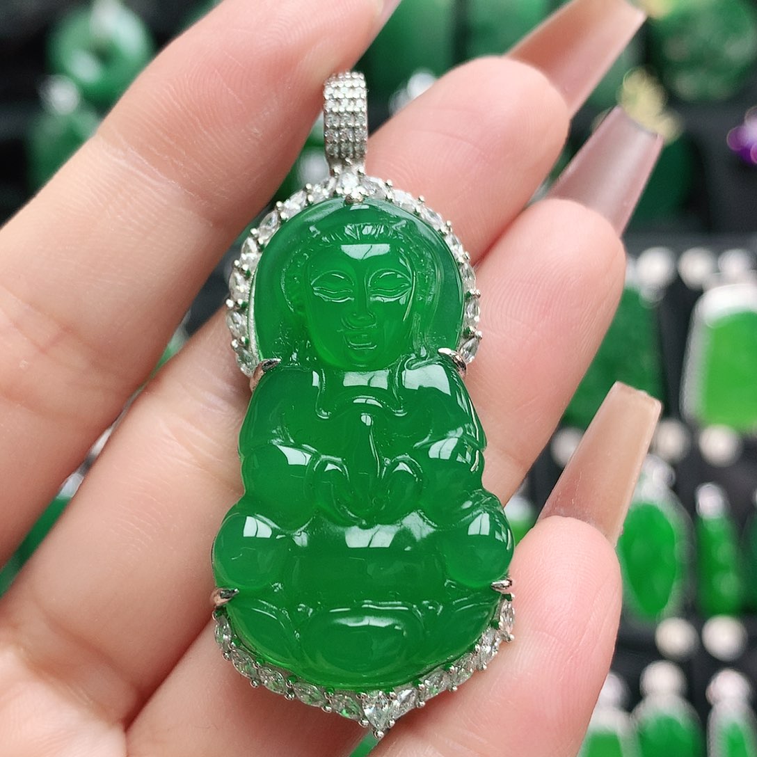 玛瑙/玉髓吊坠银S925镶嵌