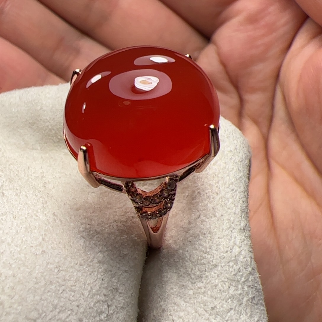 南红玛瑙戒指合金