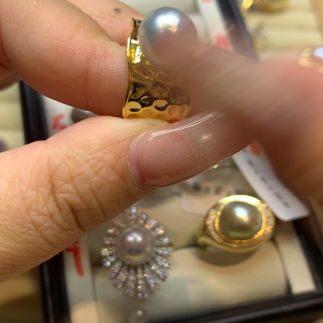 银S925镶嵌戒指海水珍珠