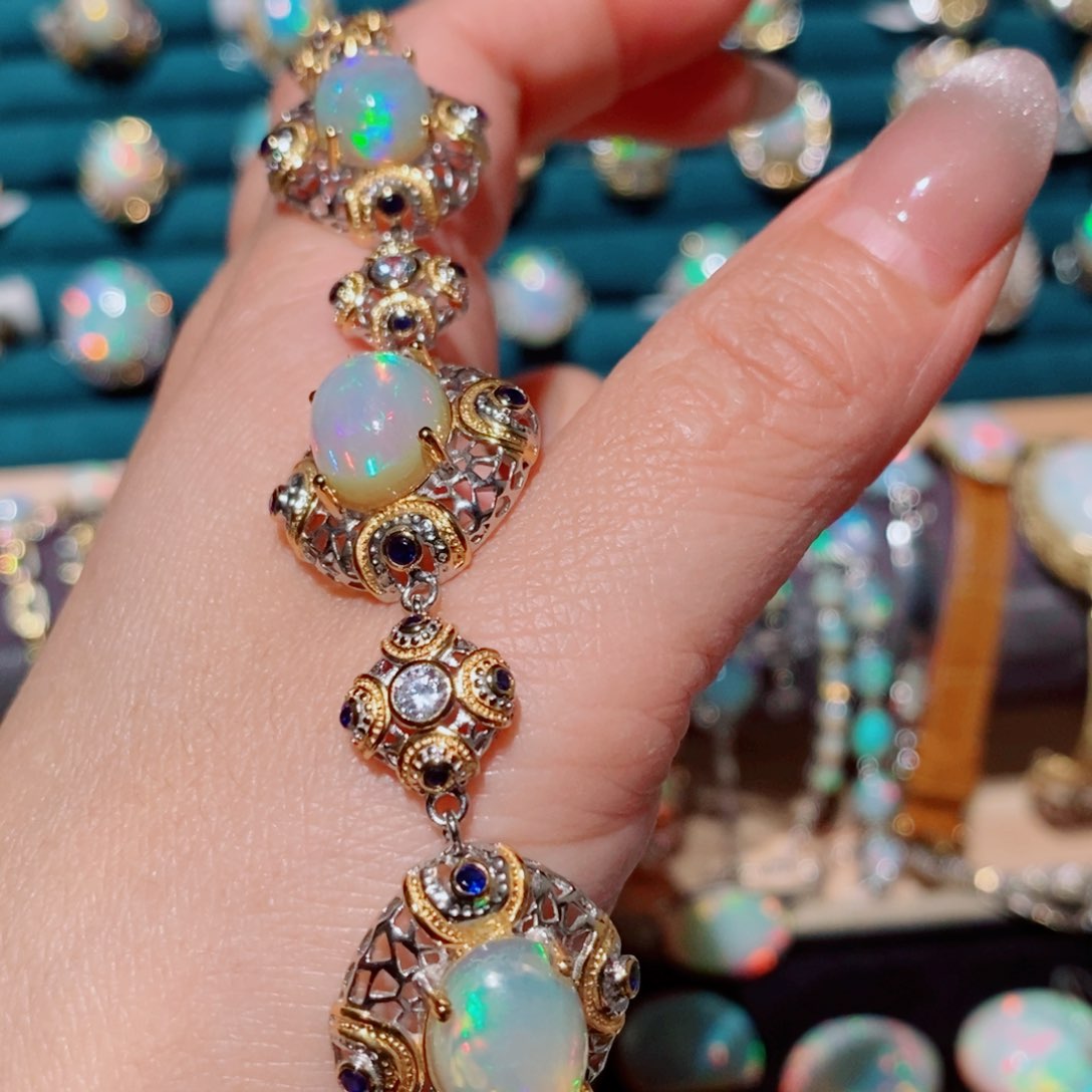 欧泊欧泊手链银S925镶嵌