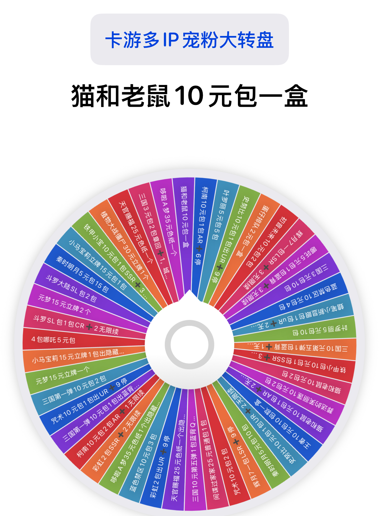 卡游多IP宠粉福利玩法大转盘