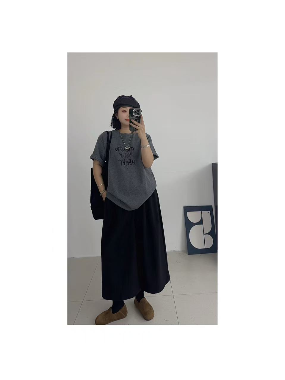 【爱心】巨显瘦百搭印花爱心短袖T恤8832