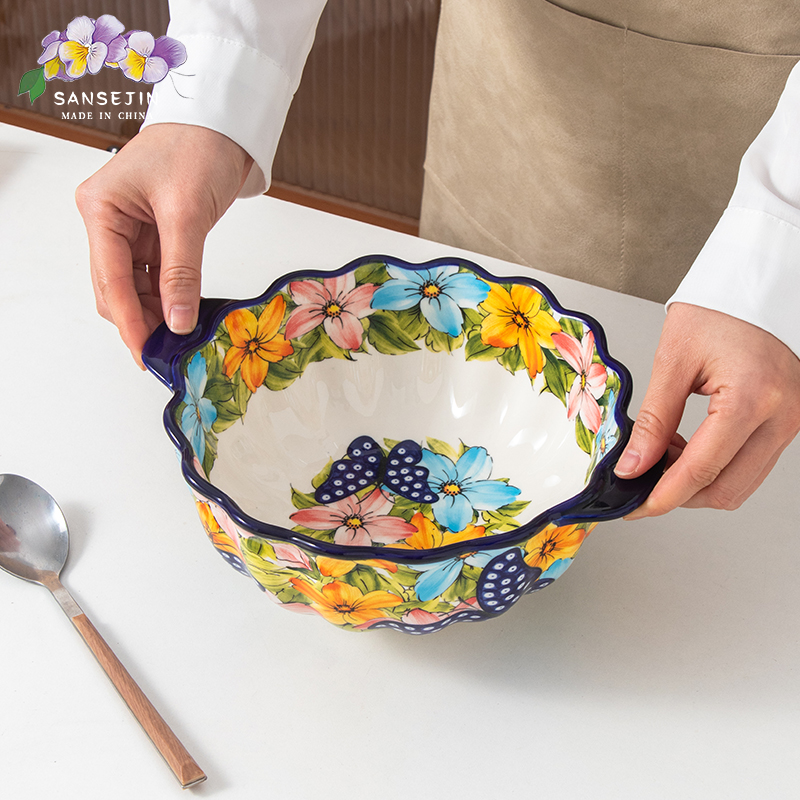 SANSEJIN芙蓉水仙系列双耳波浪汤碗