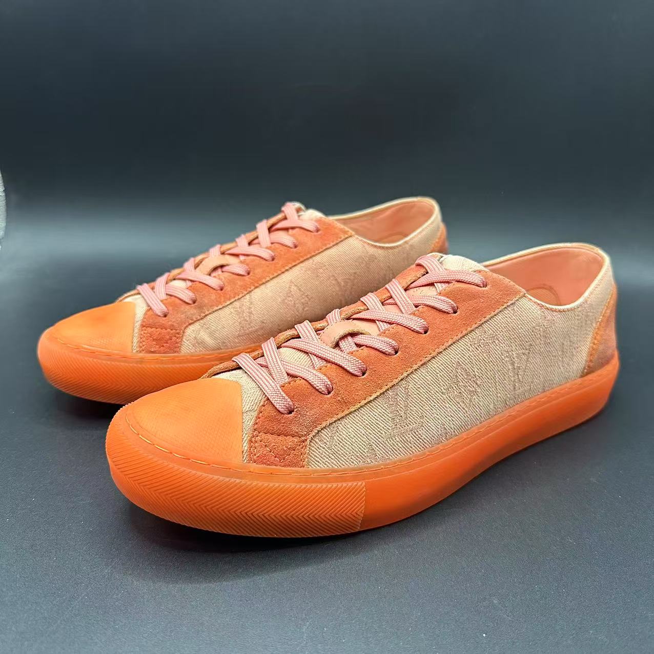 95新 LouisVuitton/路易威登 荧光橙水晶底板鞋41.5欧码dd1679m