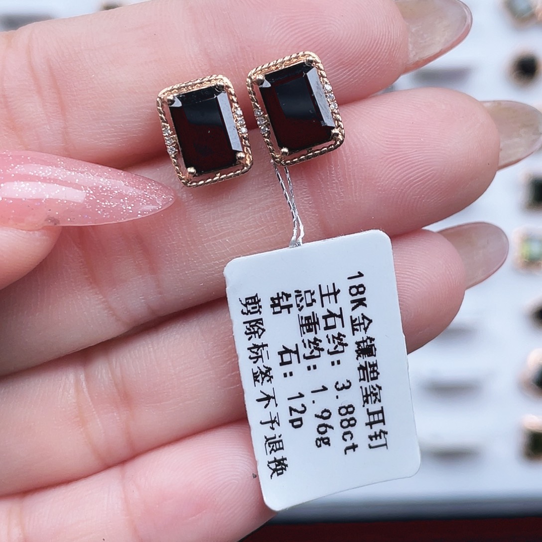 耳饰碧玺18K金镶嵌