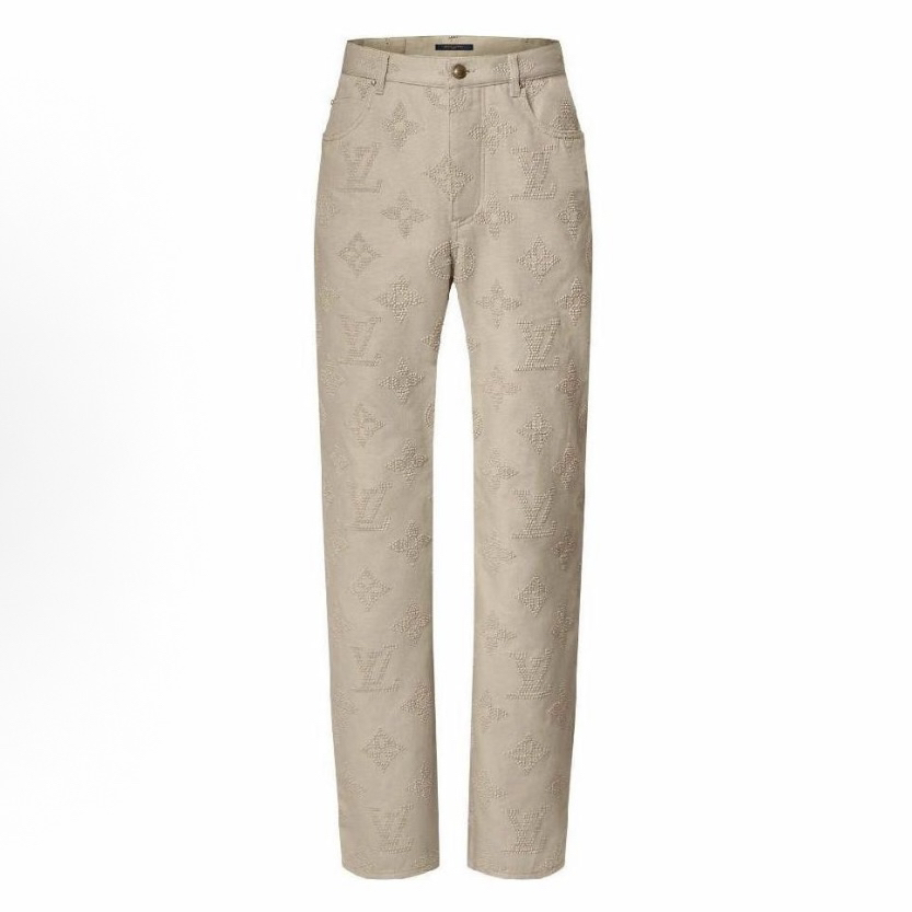 未使用 LouisVuitton/路易威登 ss25压纹满印牛仔裤 28码 md1985