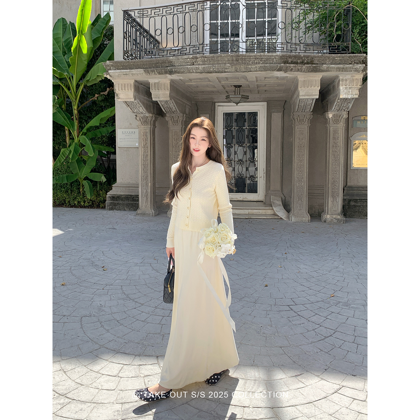 外卖到了【智性淡颜】松弛感针织衫开衫时尚上衣半裙套装女WM5IBZ10