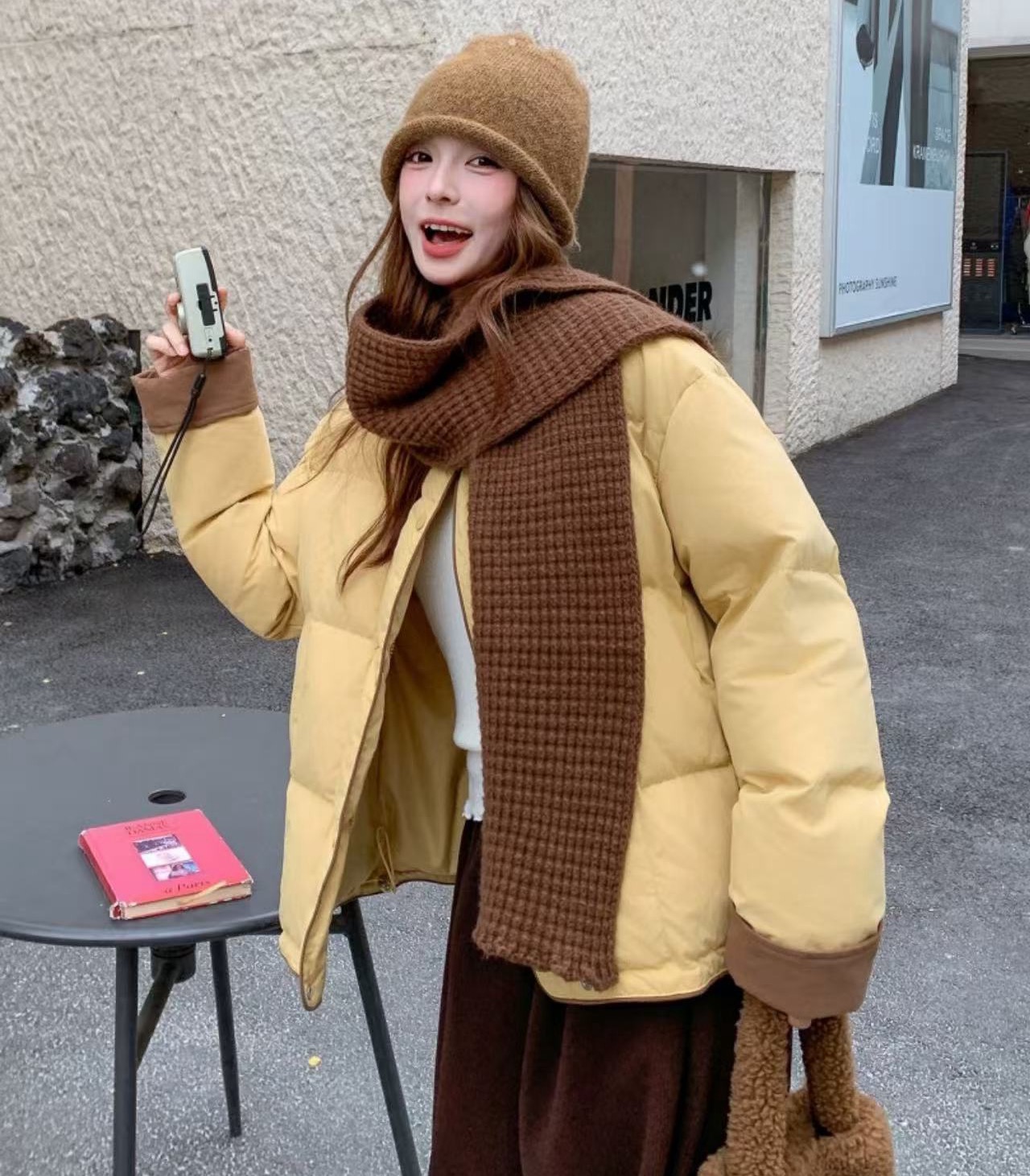 【D01】水#时尚百搭保暖外套【配围巾】