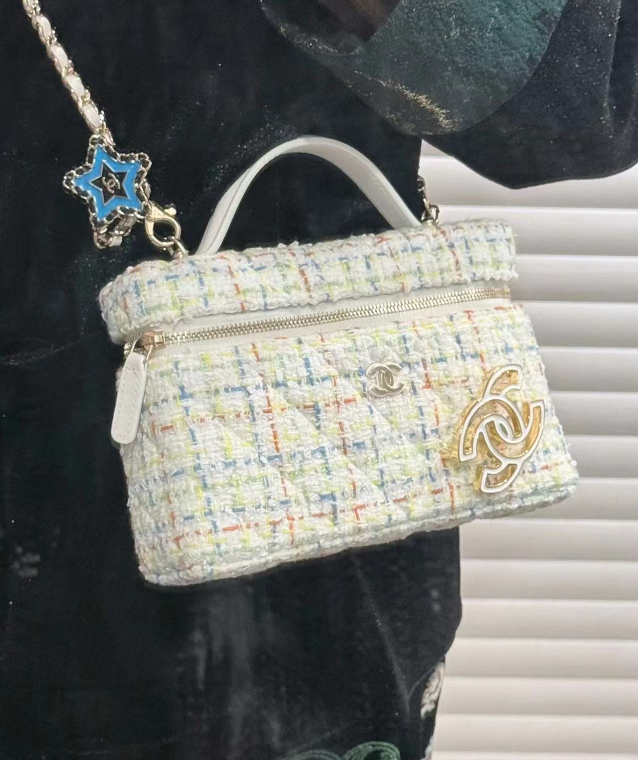 99新 Chanel/香奈儿 展会外场！花呢25c lp手柄盒子包