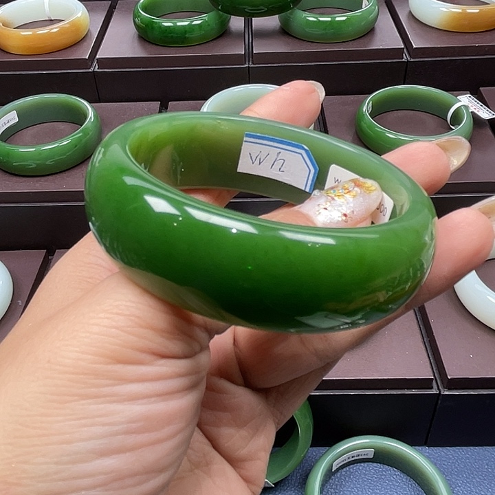 和田玉（碧玉）未镶嵌手镯60/61圈口可带