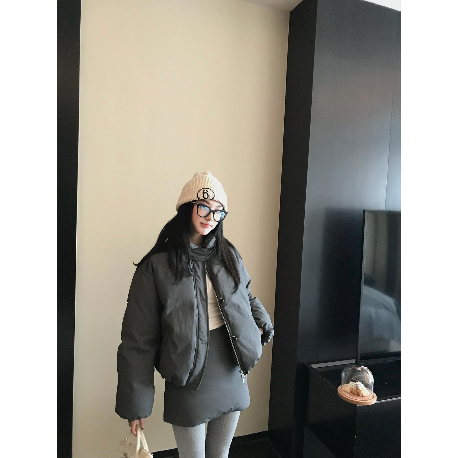 区区欧阳90白鸭绒羽绒服外套女冬季新款加厚保暖小个子短款面包服