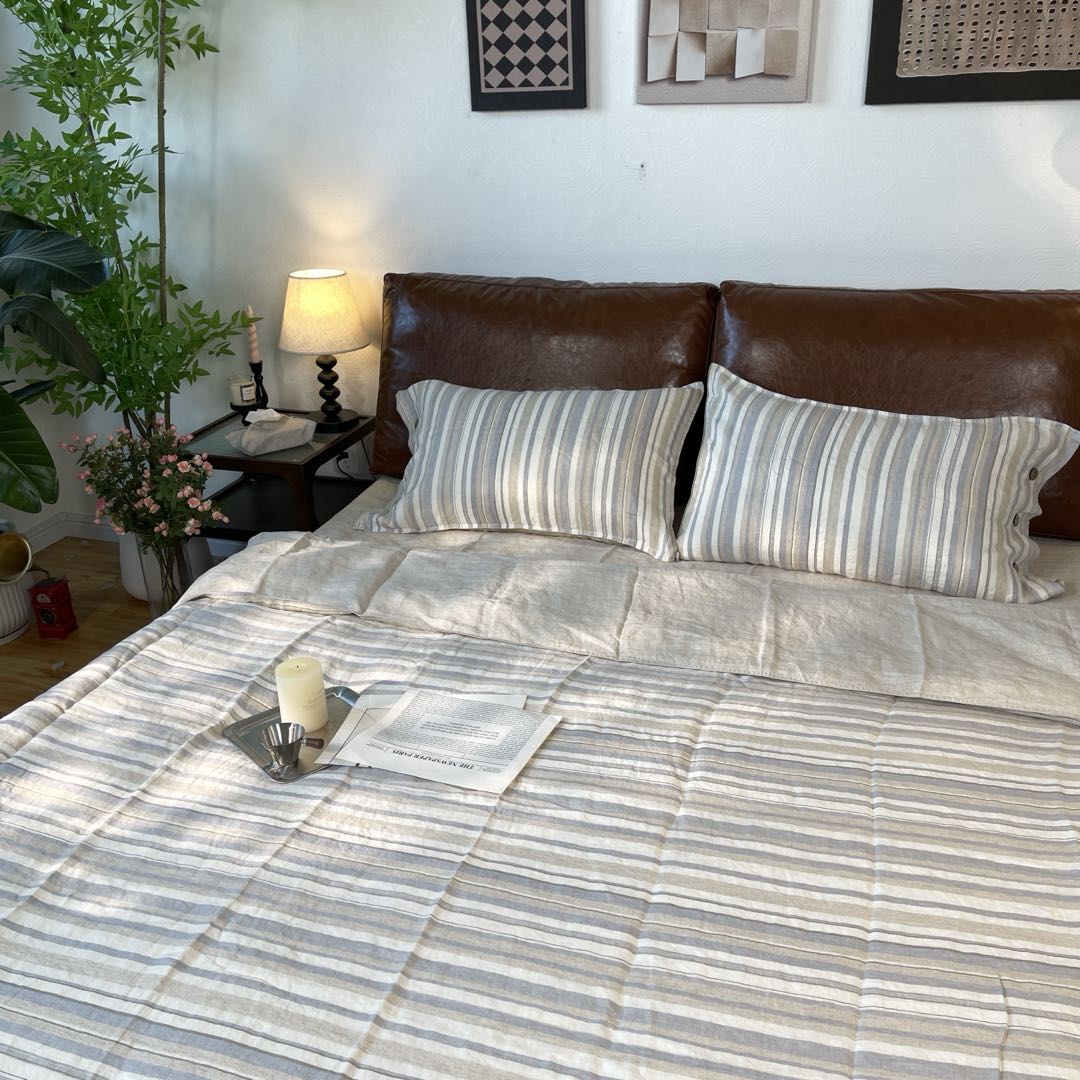 【归来】100汉麻色织斜纹四件套