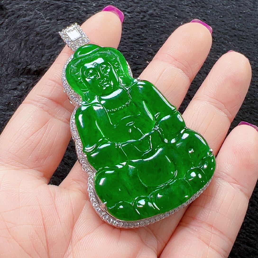 翡翠颈饰18K金镶嵌失****芬签收后24小时鉴赏期