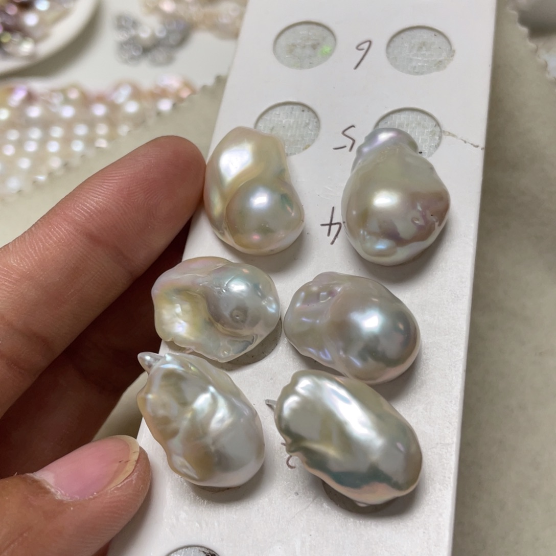 淡水珍珠耳饰银S925镶嵌多样性发一