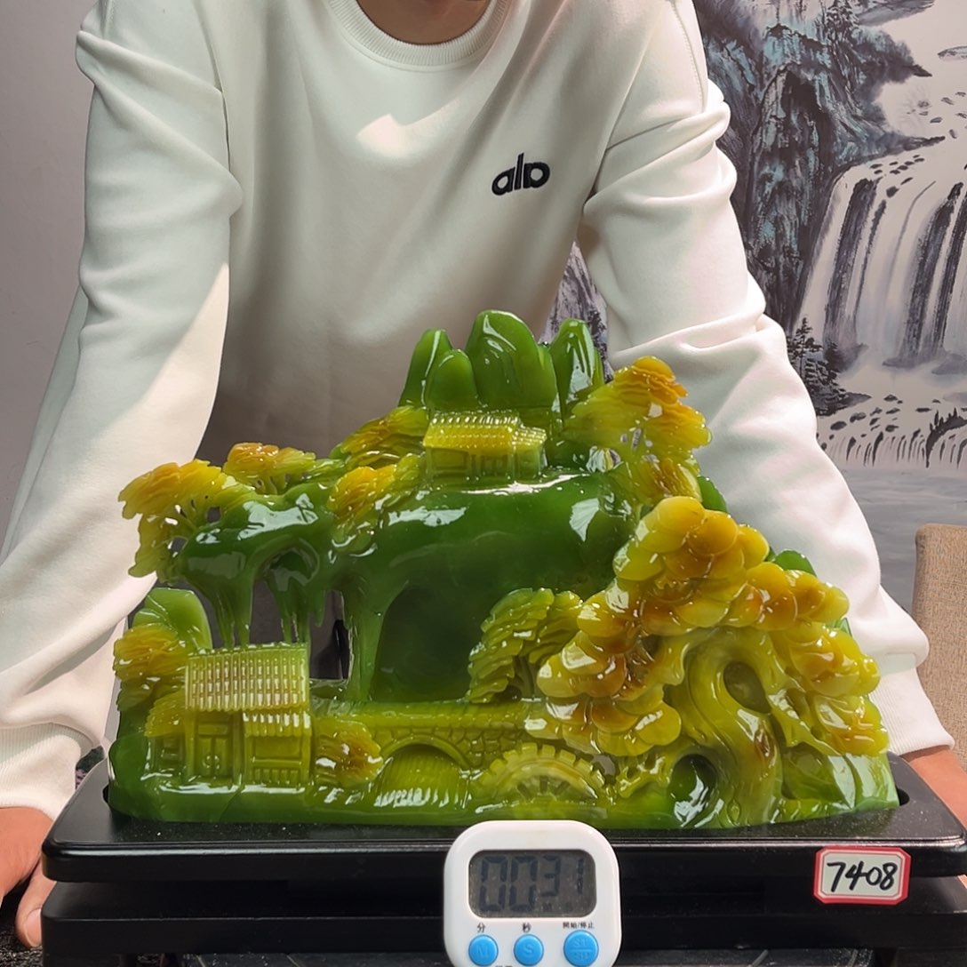 雅***宝玉玉摆件多色带底座