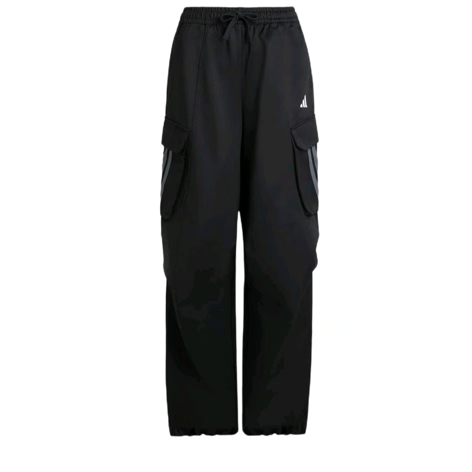 adidas/阿迪达斯WOVEN 纯色工装裤户外潮服鉴真女黑KF2746