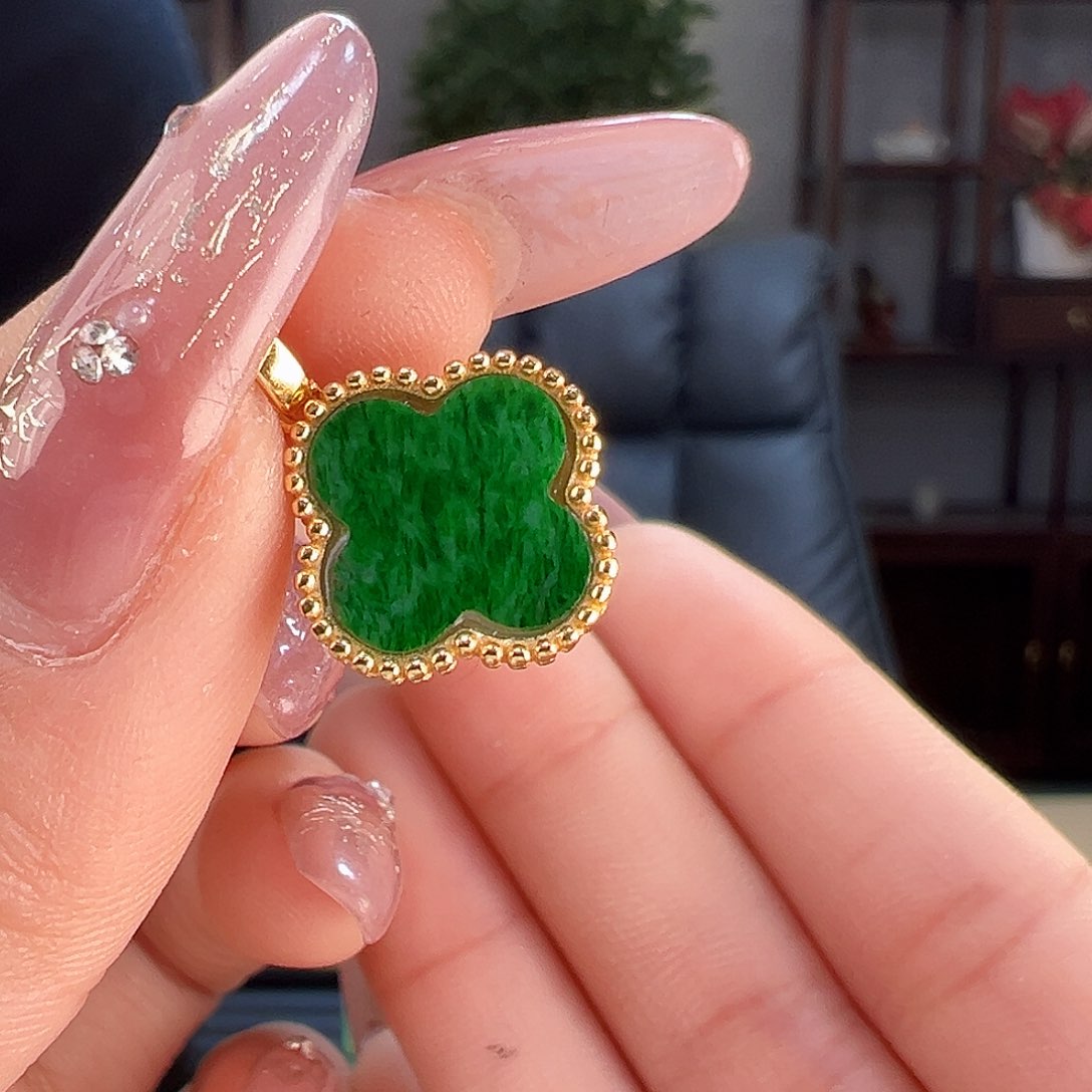 翡翠颈饰银S925镶嵌吊坠34