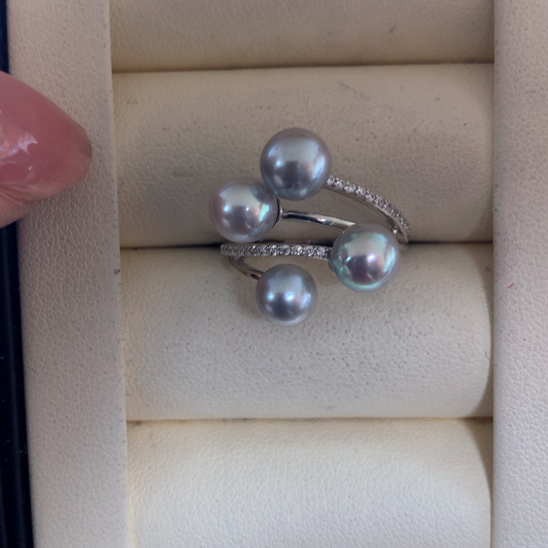 海水珍珠戒指银S925镶嵌