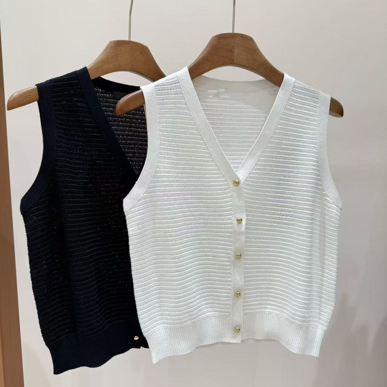 工字型小香风马夹V领宽松型百搭薄款女女装马甲M0140